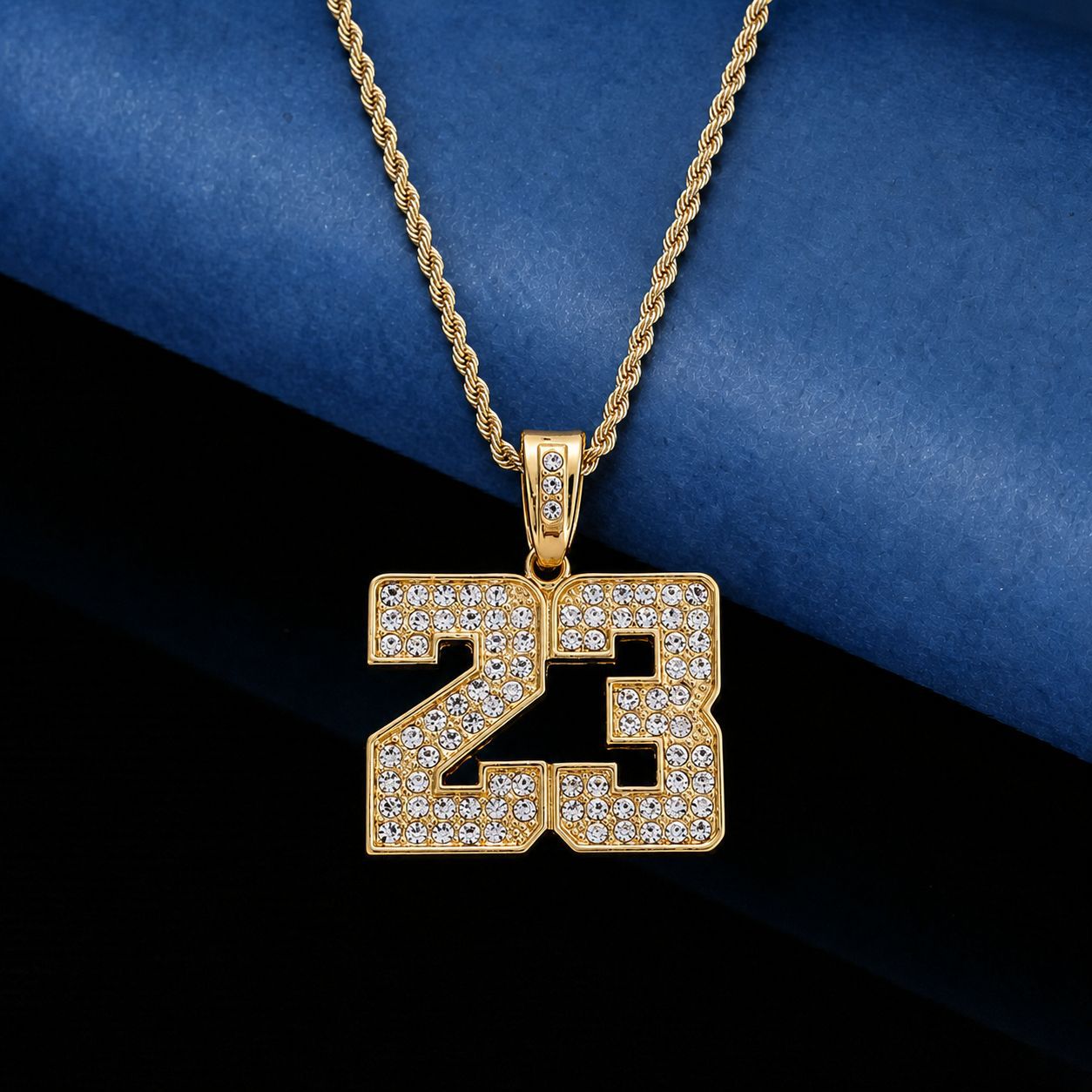 Europeo y americano transfronterizo Venta caliente hip hop hiphop joyería diamante baloncesto 23 colgante moda unisex collar image 3