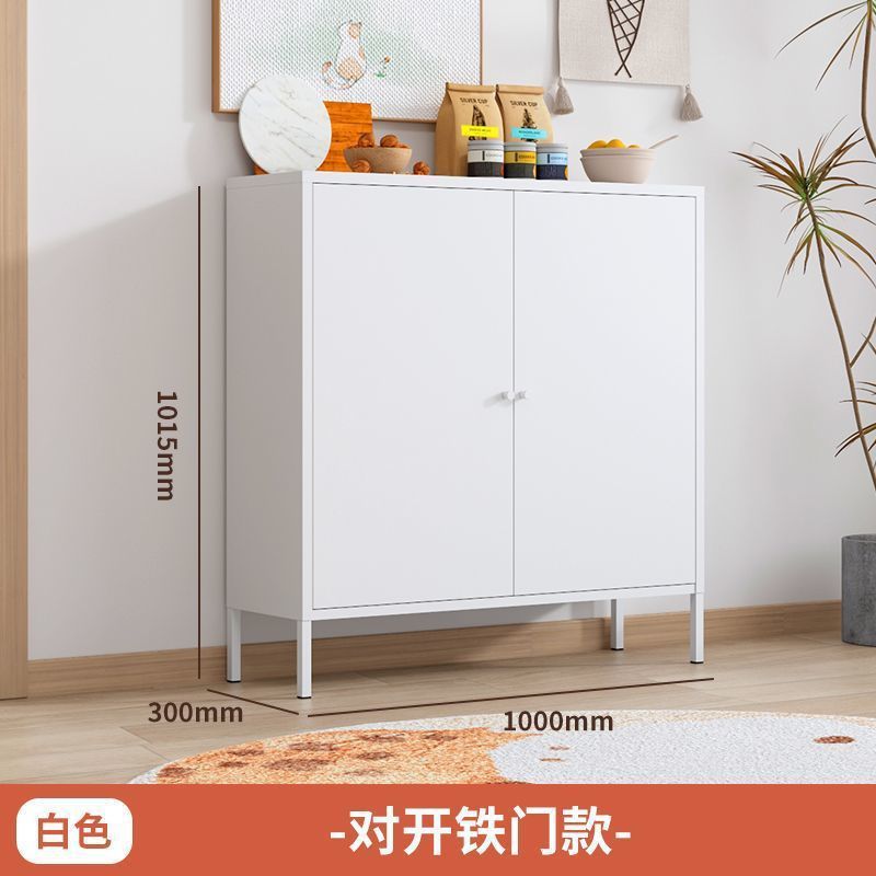 中世スタイルの厚い鉄のクリームスタイルの超薄型サイドボード玄関収納キャビネットリビングルーム食器棚収納鉄靴キャビネット|undefined