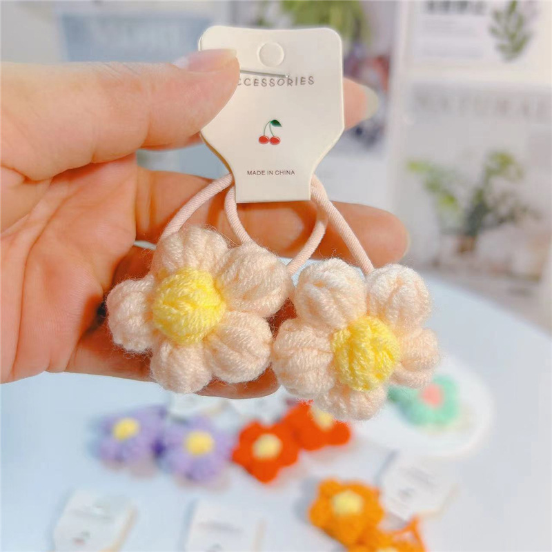 20g Weight Hair Tie Hair Accessories Type 1 Piece Quantity Street Occasion yarn Material Flower Pattern Women'S Gender Classic Style Style Classic Style Flower Yarn Hair Tie 6