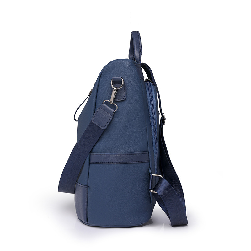 Spot wholesale 2024 nueva mochila antirrobo para mujer, mochila de viaje multifuncional de color sólido simple, mochila escolar