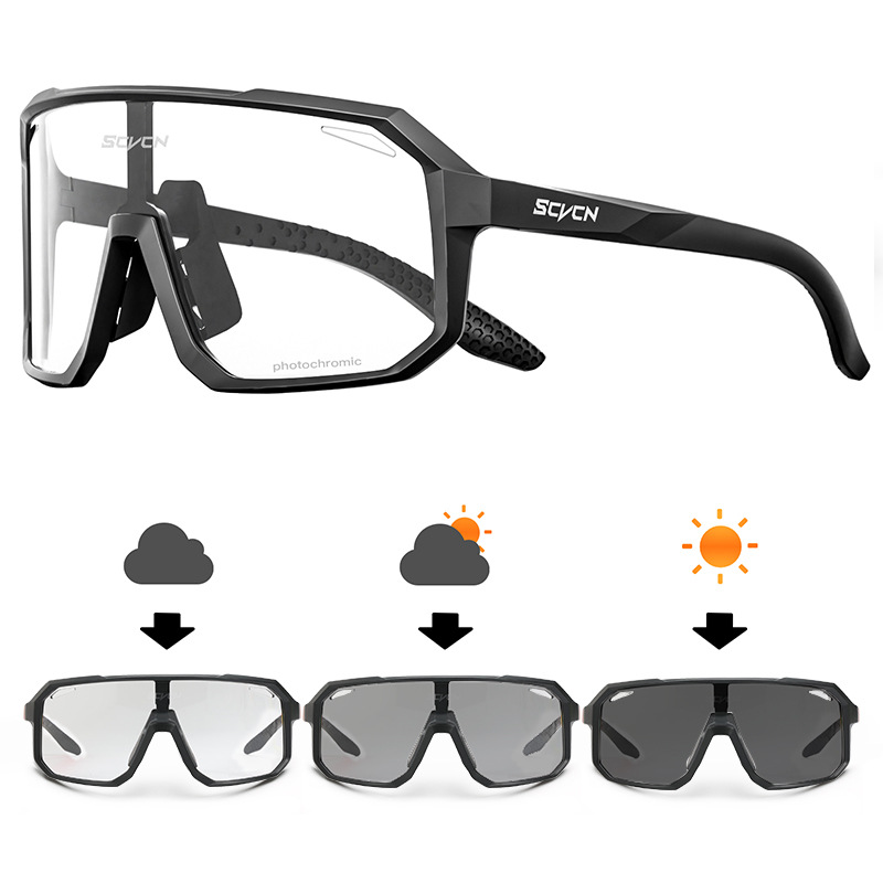 Gafas de Sol Fotocromáticas para Ciclismo de PC con Marco Completo para Ciclismo de Montaña y Carretera