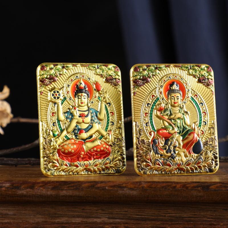立体浮雕生肖八大守护神本命年 本命佛唐卡放唐卡盒内嵌 随身