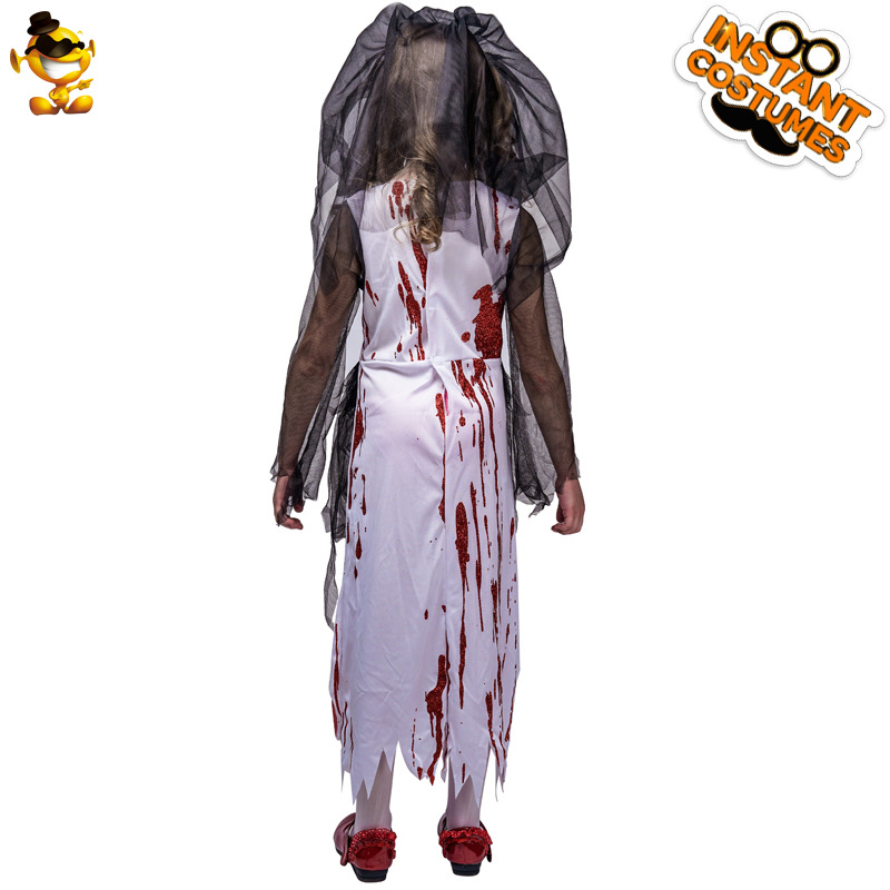 Halloween horror manchado de sangre niña fantasma vestido novia Cosplay etapa juego partido distribución al por mayor