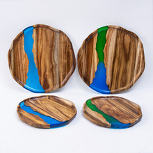 相思木环氧树脂工艺托盘茶盘圆盘树脂河流围炉家用轻奢碟子批发