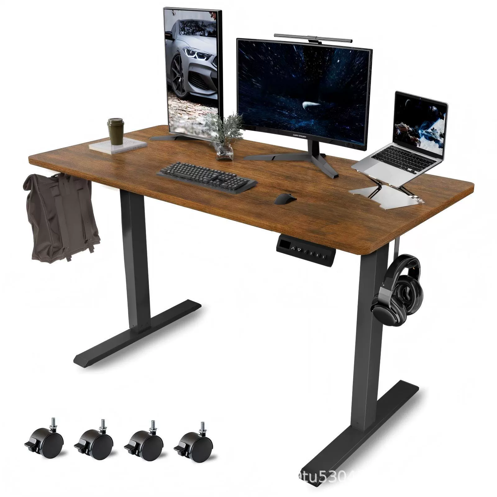 电动升降桌可调节高度办公桌可移动升降桌办公桌