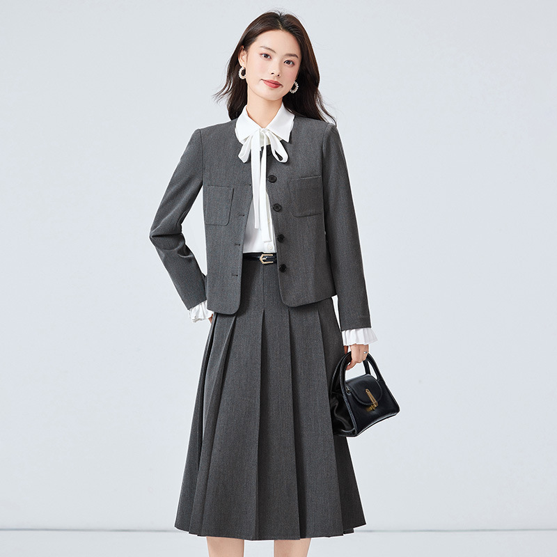 Formal Women's Suit College Student Teaching Qualification Interview Suit 2024 New Style Small High-End Black Professional Suit