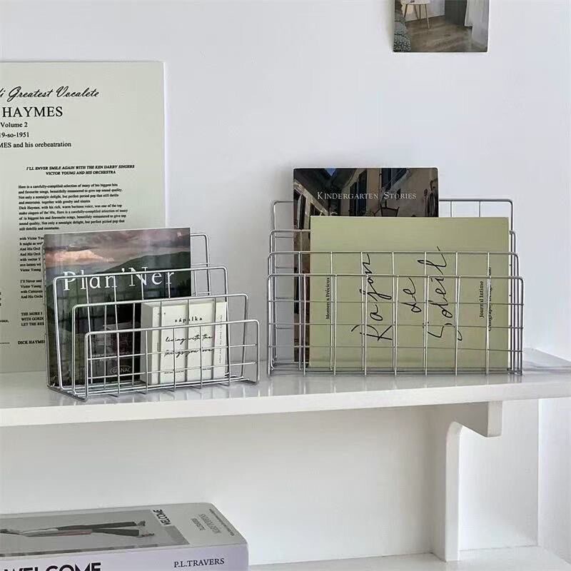 Ins Style Simple Iron Desktop Storage Rack Table Metal Organizer Book Stand Desk Multi-Functional Storage Rack