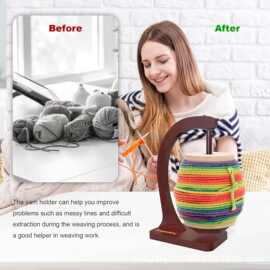 木质可旋转线轴架手工编织毛线架毛线轴转动工具绕线器磁吸架