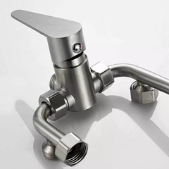304ステンレス鋼電気温水器混合バルブ冷温混合U字型蛇口露出型スイッチシャワー二重吐水