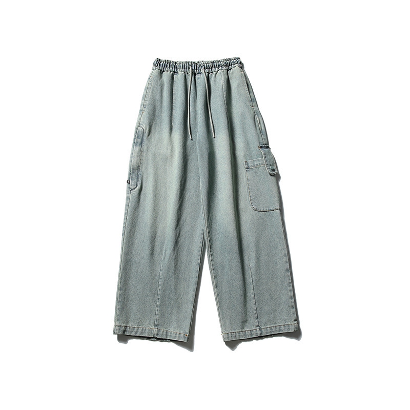 City Fanpin 2024 Autumn New Heavy Washed Multi-Pocket Loose Jeans KW050