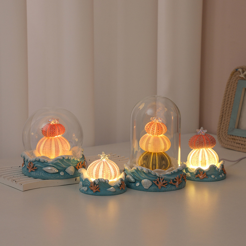 Creative Original Shell and Sea Urchin Night Light Desktop Atmosphere Lamp Ornament Handmade DIY Material Kit Holiday Gift Creative Original Shell and Sea Urchin Night Light Desktop Atmosphere Lamp Ornament Handmade DIY Material Kit Holiday Gift