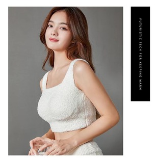 Lamb fleece warm vest with chest pad one-piece thickened autumn and winter inner seamless wear-free bra