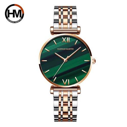 Hannah Martin/Hannah Martin Japanese movement starry malachite small green watch ladies waterproof watch