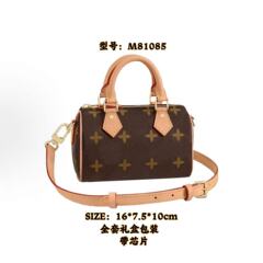 新款女士枕头包经典老花nano单肩包时尚印花斜挎包mini滚筒包16cm