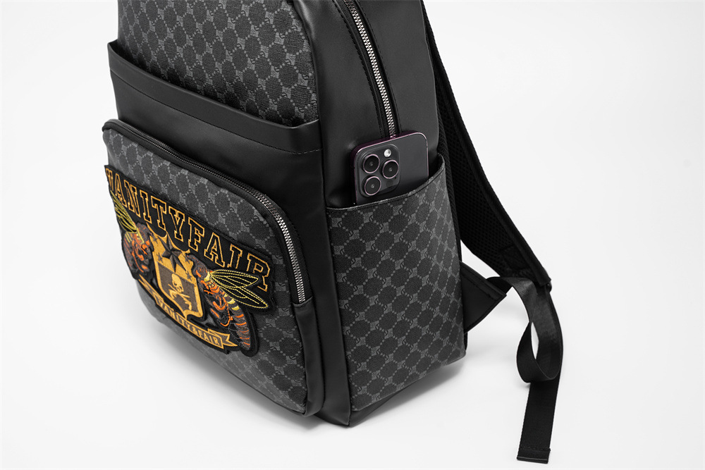 Sac à dos pour ordinateur portable pour homme avec broderie originale - Sac de travail antivol de grande capacité et résistant à l'eau, sac d'ordinateur durable de 15 pouces, style de voyage unisexe 2025_voghion.com