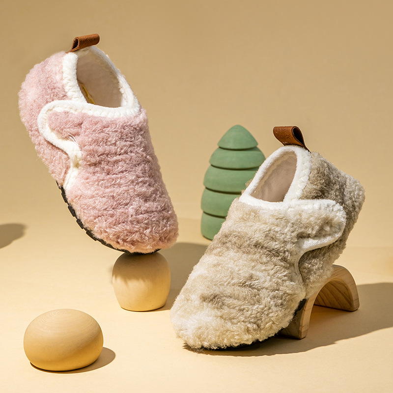 Autumn and Winter Kidsren's Floor Socks Baby Non-Slip Bottom Socks Men's and Women's Home Shoes Adult Indoor Floor Shoes Fleece-Lined Cotton Shoes