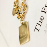 Ожерелье из нержавеющей стали, брендовая цепочка до ключиц в стиле хип-хоп, в корейском стиле, легкий роскошный стиль, изысканный стиль, популярно в интернете