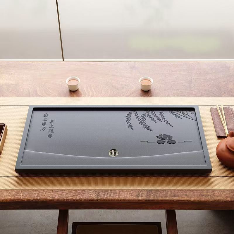 Nuevo tipo de mesa de té sintética de piedra de oro integral imitación de piedra doméstica oficina moderna simple drenaje directo