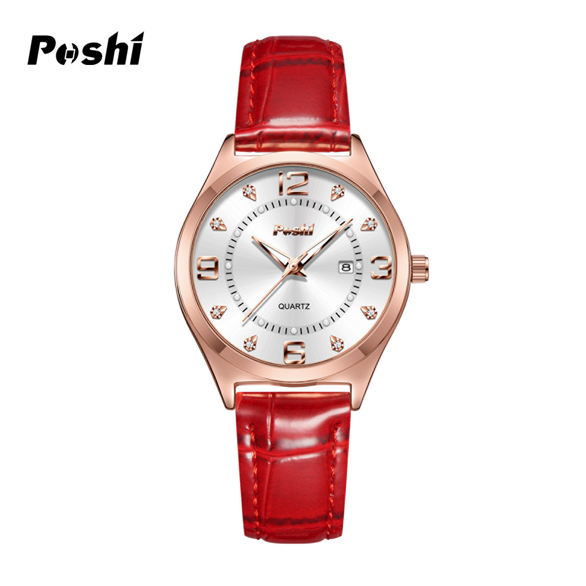 POSHI nuevo reloj para mujer, reloj con correa de acero, reloj impermeable para mujer, reloj de cuarzo de calendario, reloj para mujer