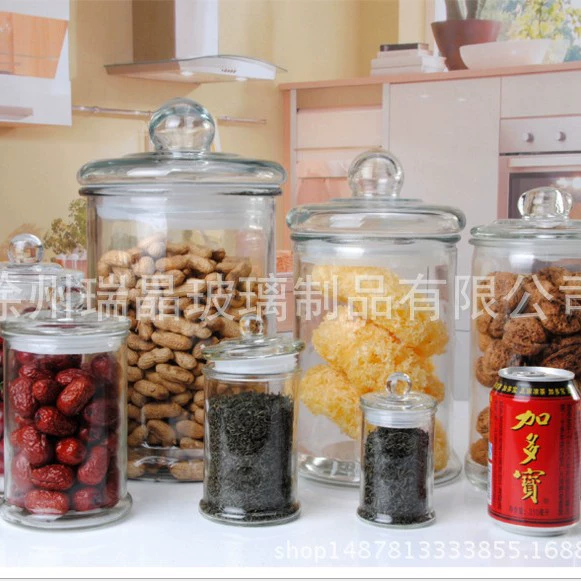 Стеклянная банка чая Стеклянная банка для хранения Бутылка вина Стеклянная Герметичная Бутылка для хранения