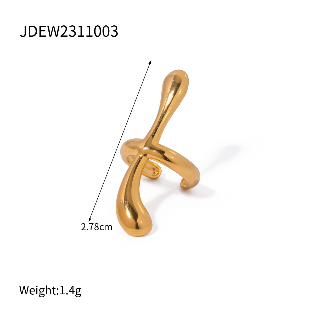 Europa y los Estados Unidos transfronterizos en la personalidad simple 18k oro de acero inoxidable resorte auriculares joyas de orejas al por mayor para mujeres