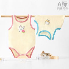 Baby Bodysuit, Diaper Cover, Summer Thin Sleevelessonesie for Toddlers, Modal Tri-Unit Suit, Crawler Suit, Super Cute