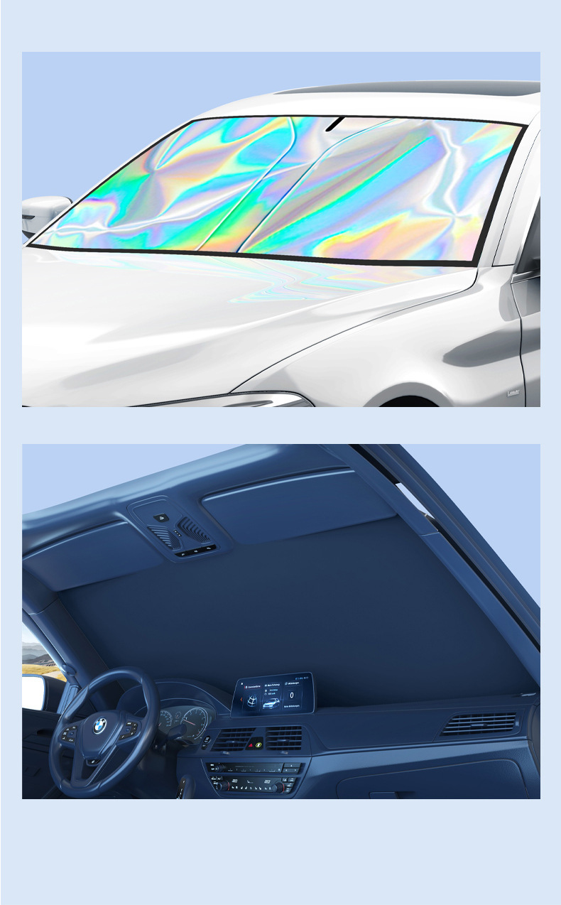 Car Sunshade Laser Sun Insulation Front Windshield Car Sunshade Cover Privacy Curtain Sunshade