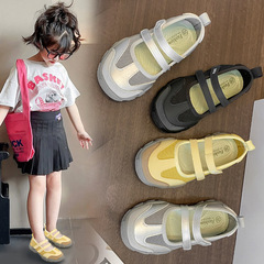女の子靴2025夏の新型子供運動サンダルメアリー珍単靴通気性ネット靴包頭大童