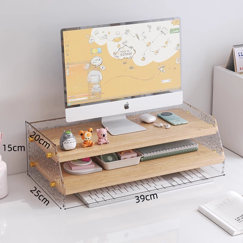 [스톤 패턴 사이드 패널] 39X25X15CM 우드 컬러