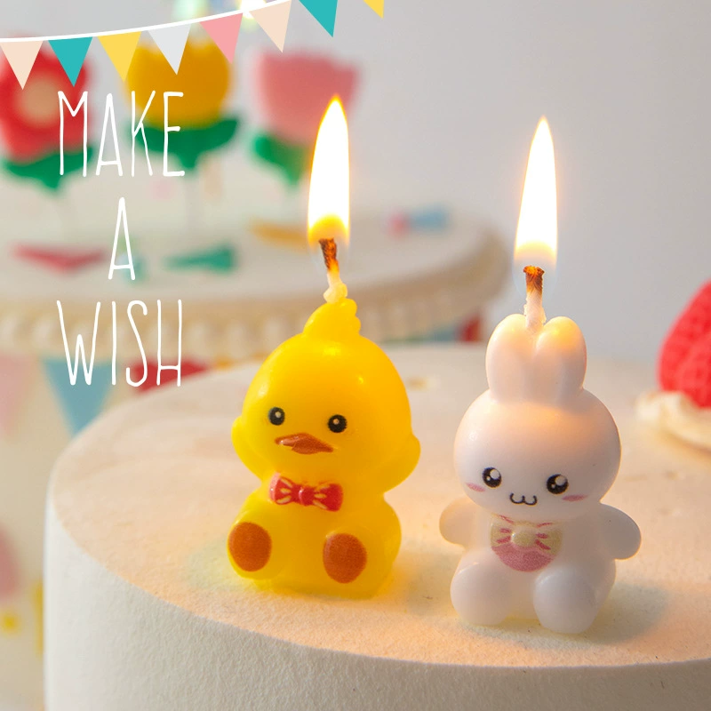 Однолетняя цифровая украшение для торта, корейская свеча с милым мультяшным медведем, детское украшение для выпечки на день рождения