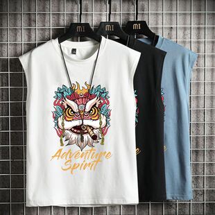 Sports Vest Men's Summer Outer Wear Wide Sleeveless T-shirt Men's Summer Vest for Teenagers Basketball Sports Loose 12
