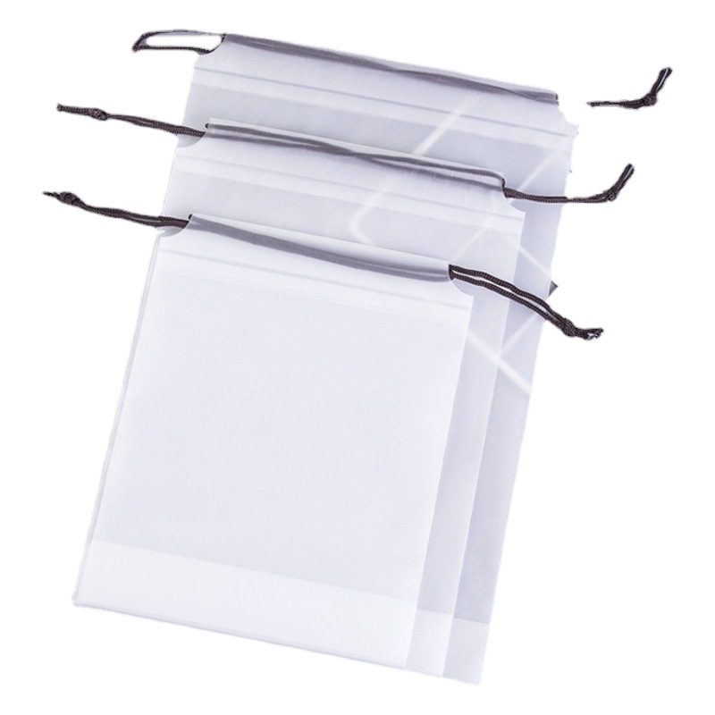 Bolsa de cordón esmerilado PE necesidades diarias almacenamiento bolsa de plástico Toalla de cara bolsa de embalaje de algodón cosmético bolsa de cuerda