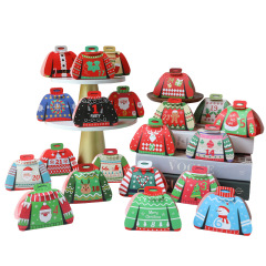 クリスマスセーターキャンディー箱クリスマスカウントダウンDIY小さなプレゼント箱牛圧延糖ビスケット洋菓子箱