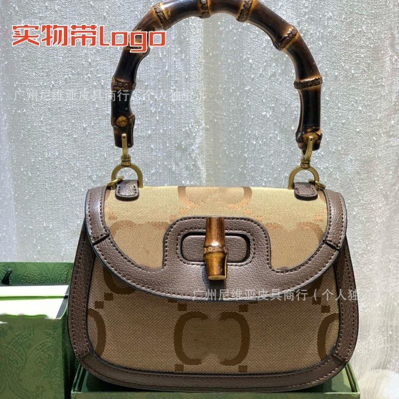国境を越えた新しい古典的な老花双G1947竹節ハンドバッグジャンボファッションシングル肩斜めに女性バッグにまたがる|undefined