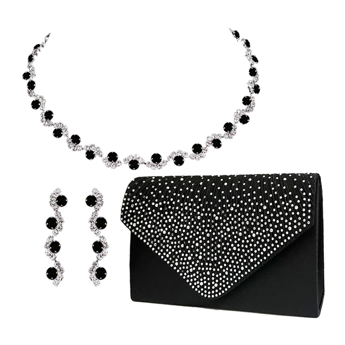 Banquet Occasion Elegant Simple Style Solid Color Rhinestone Inlay Rhinestones Women's Earrings Necklace