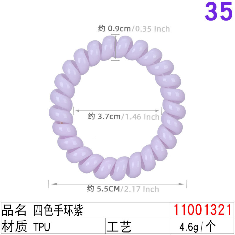 跨境亚马逊新款韩版电话线发圈5.5CM四色手环发绳透明果冻色头绳|undefined