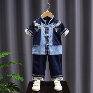 Hanfu Children's Summer Thin Stylish Set Boys' New Chinese Style Tang Suit Girls' Summer Ethnic Style Clothing