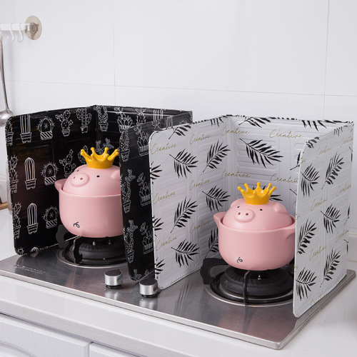 Folding aluminum foil grease-proof board gas stove platform heat insulation plate kitchen stir-frying oil splatter guard thickened aluminum film grease separator