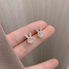 Earrings, small design fashionable silver needle, wholesale, simple and elegant design, trend of season