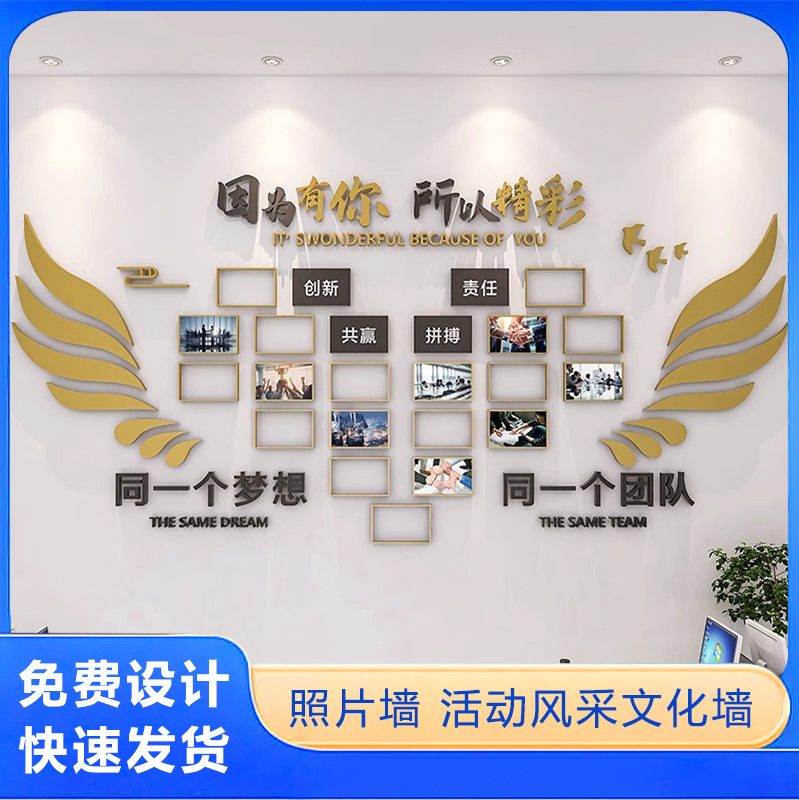 Equipo de trabajo excelente de la empresa Muro de honor tridimensional Muro de fotos de la comunidad image 3