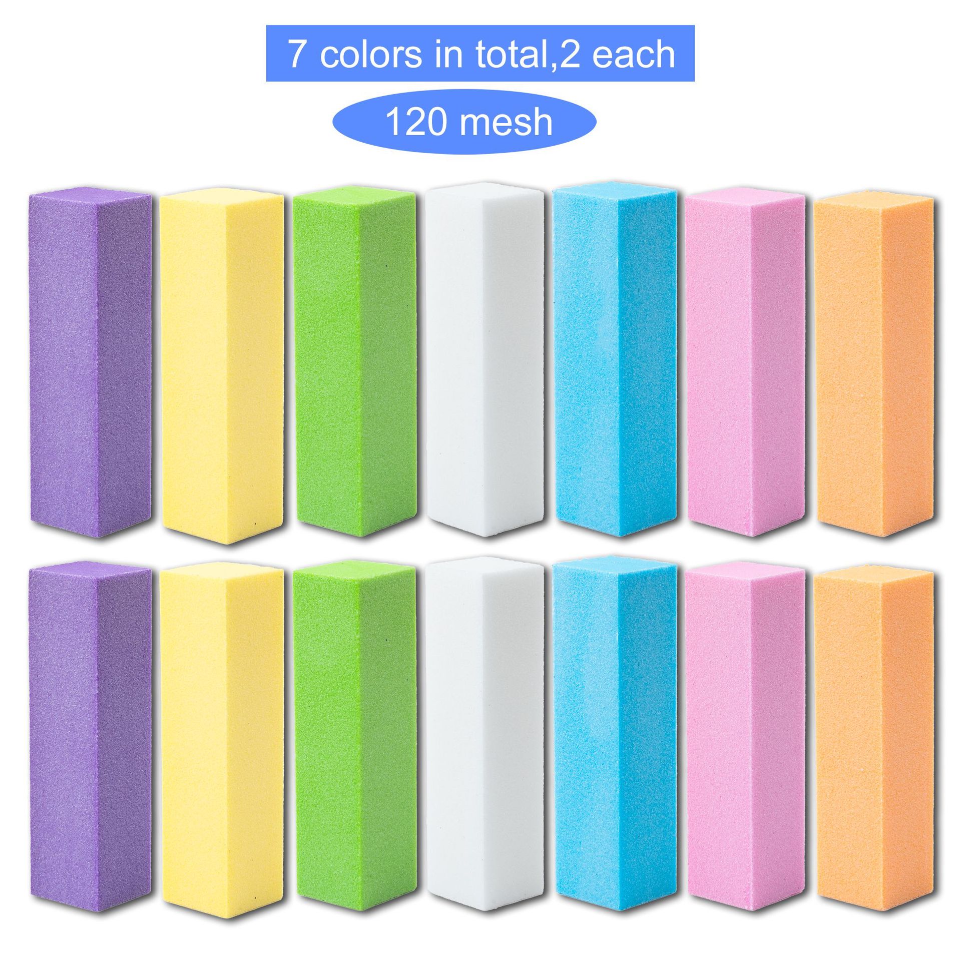 Fábrica directa de manicuras blancas bloques de tofu color transfronterizo de alta espuma cuatro lados de pulido bloque de manicuras pulido