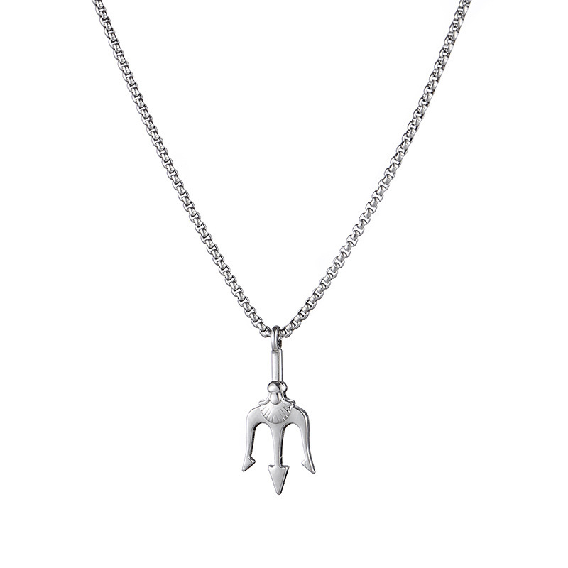 Ins Fashion Internet Celebrity Veelzijdige Sea King Trident Ketting Gepersonaliseerde Hip Hop Harpoen Hanger Man Vrouw Koppels Mode Accessoires_voghion.com