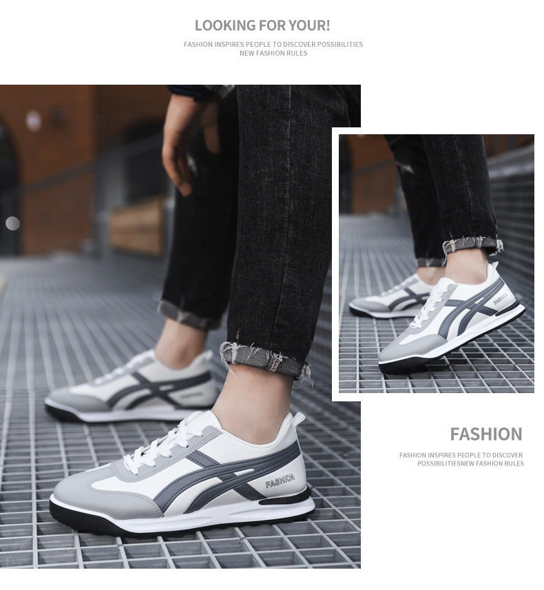 Giày nam kiểu Forrest Gump cổ thấp, sneaker vải phối màu, đế cao su, thoáng khí, phong cách Hàn Quốc — 101 Da Nam - Xanh Quýt [Hộp], 101 Da nam - Xám [Hộp], 101 Da nam - Đen [Hộp] chi tiết 15