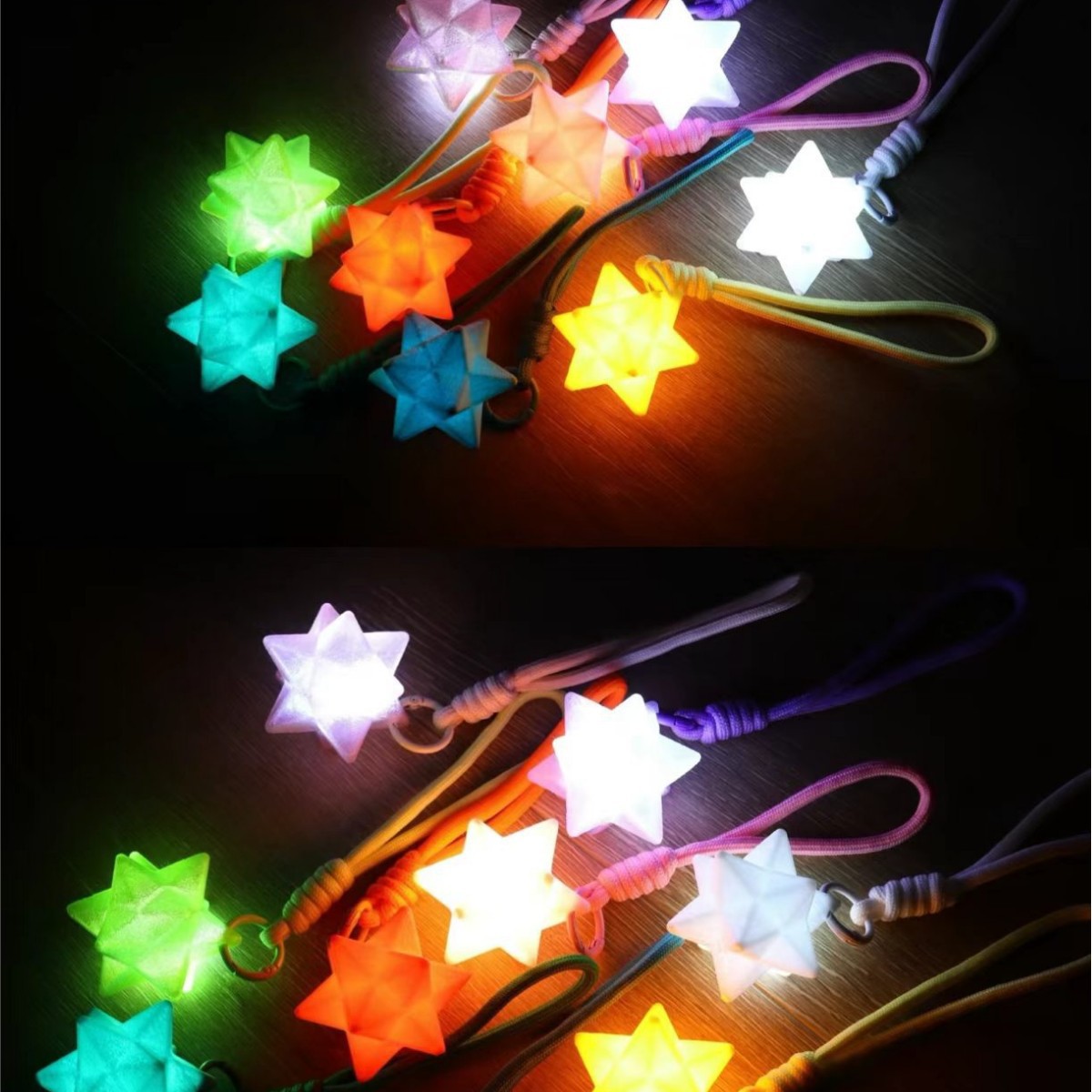 3D 프린팅 LED 별 키링 가방 장식 스트랩 열쇠고리