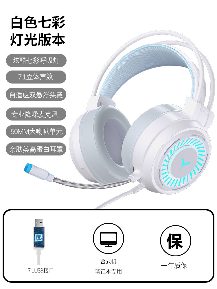 Transfronterizo en stock auriculares de juego e-sports con cable de 7,1 canales de pollo auriculares de ordenador portátil