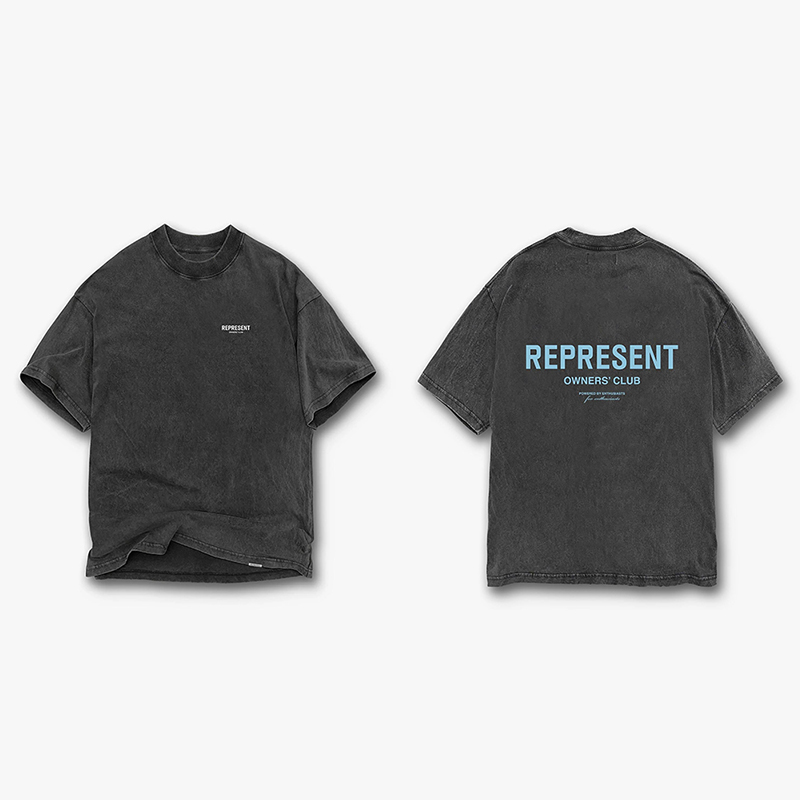 Alta calidad REPRESENTAR REP eslogan impresión color caramelo calle Americana dopamina verano manga corta Camiseta moda