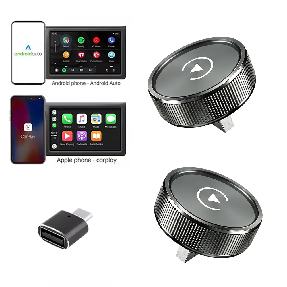 Cross-border CarPlay Apple and Android 2-in-1 Wired to Wireless Car Smart Navigation CarPlay Adapter Box