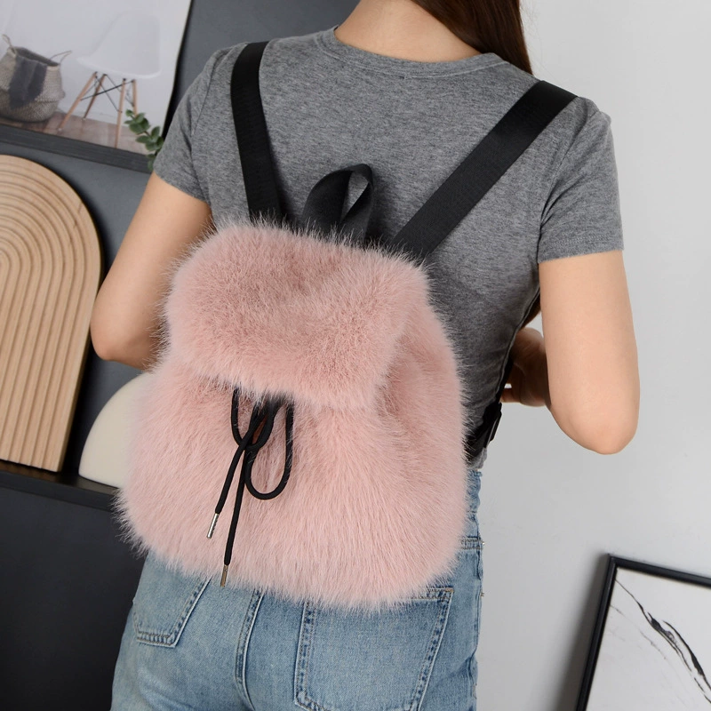Fashionable universal backpack, city style, drawstring