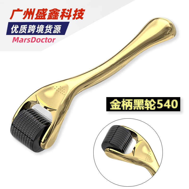Golden 540 roller handle beauty tool accessories plastic gold-plated material manufacturer stainless steel titanium alloy finished product