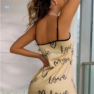 Sexy sash print nightgown �Ը�ӡ��˯�o������B�w˯ȹŮ�羳